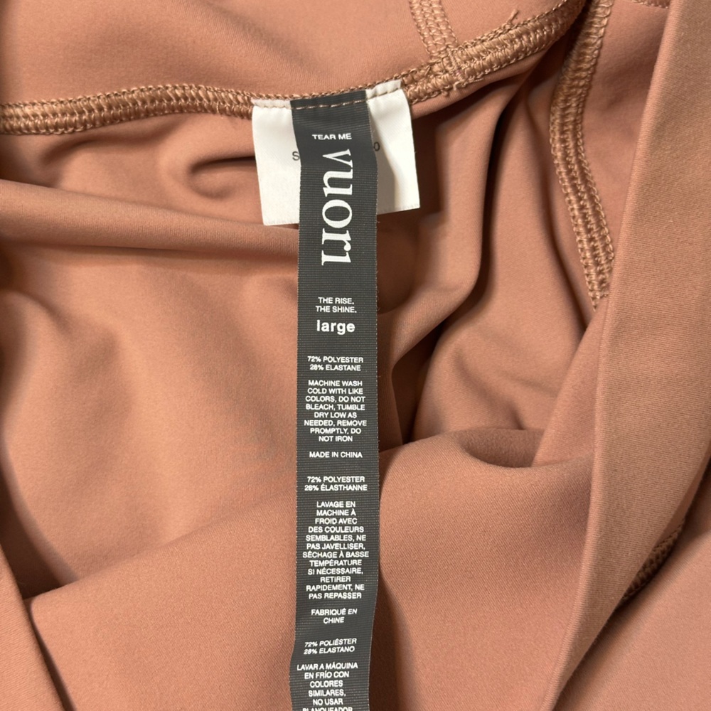 Sz L Vuori Colorblock Studio leggings full length high rise pale pink dusty rose - Picture 9 of 10
